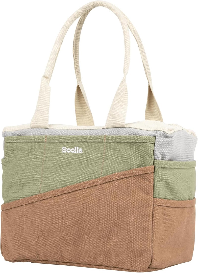 Soolla Studio Bag: Pottery Tool Bag & Art Supply Storage Organizer, Washable Craft Tote, Knitting Yarn, Crochet Projects, 30 Pockets, 25+ Colors, Canvas, Artist Gift for Students & Adults (Good Earth) - Image 4